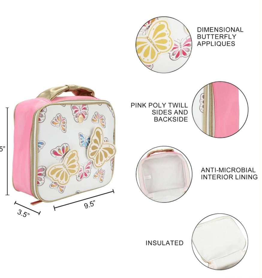 Gold Butterfly Insulated Lunch Box