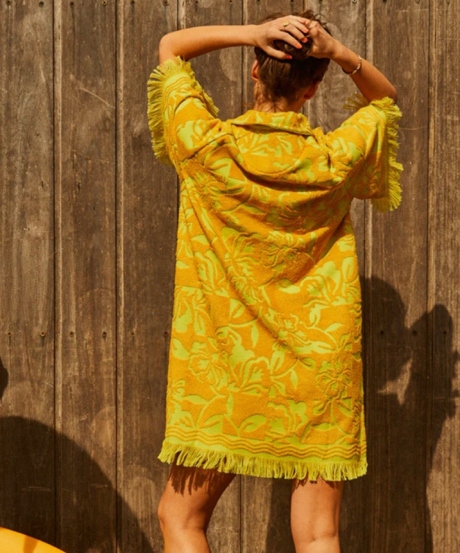 Woman’s terry towelling cover up - Yellow