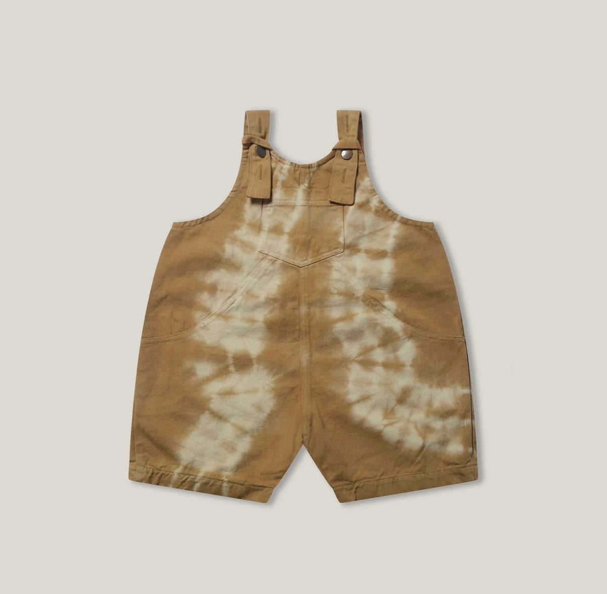 camel tie-dye dungaree short with vest