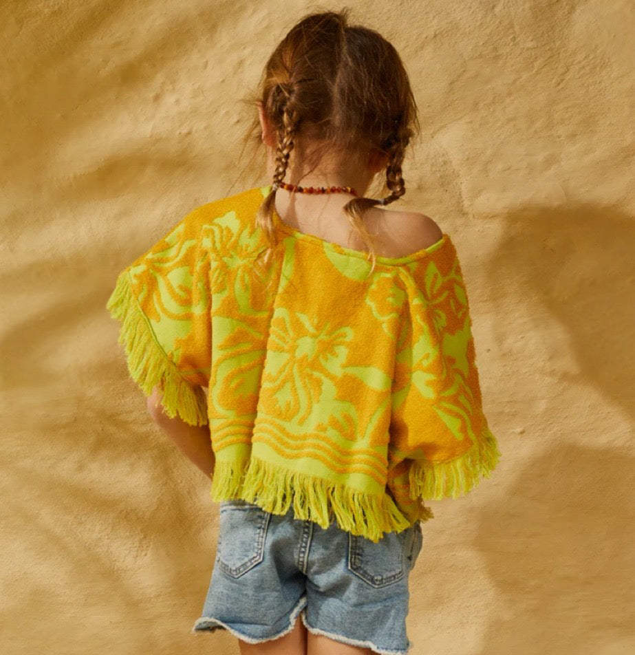 girls terry towelling top - Yellow