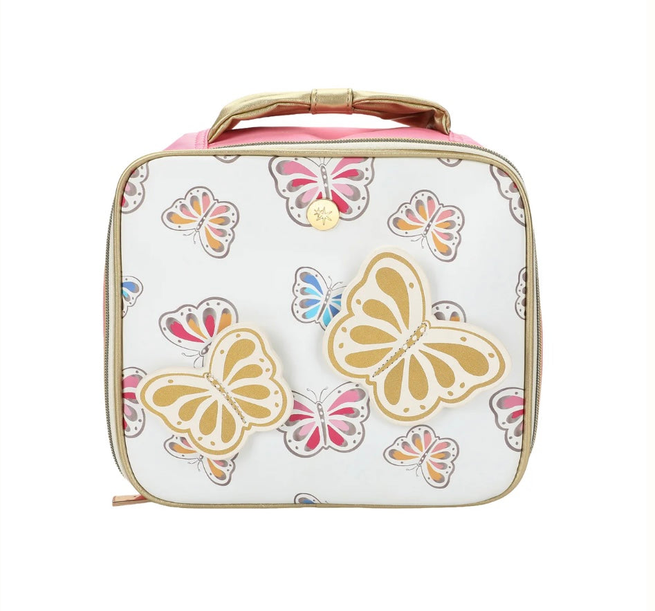 Gold Butterfly Insulated Lunch Box