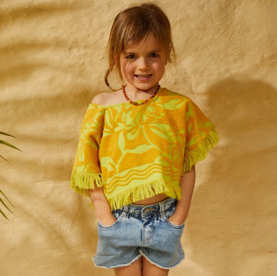 girls terry towelling top - Yellow