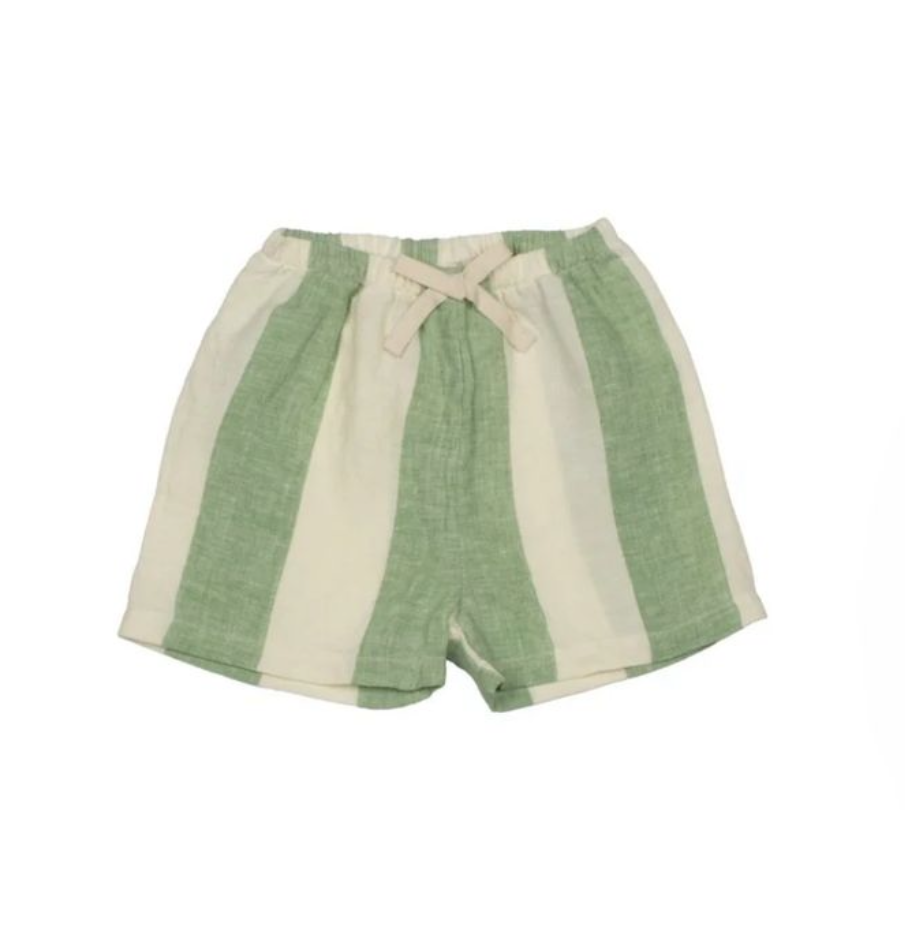 striped linen baby shorts