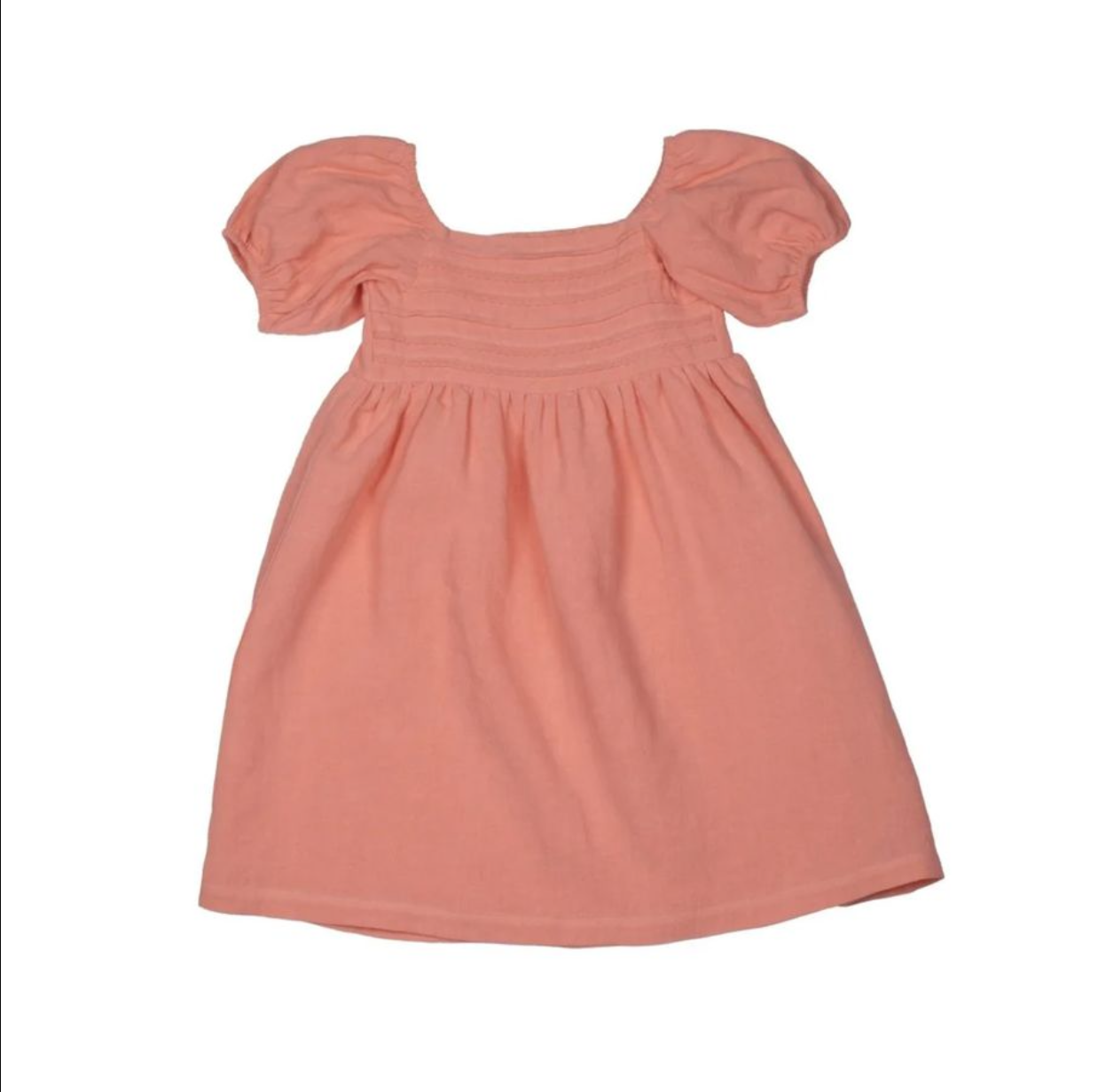 linen lace puff sleeve dress