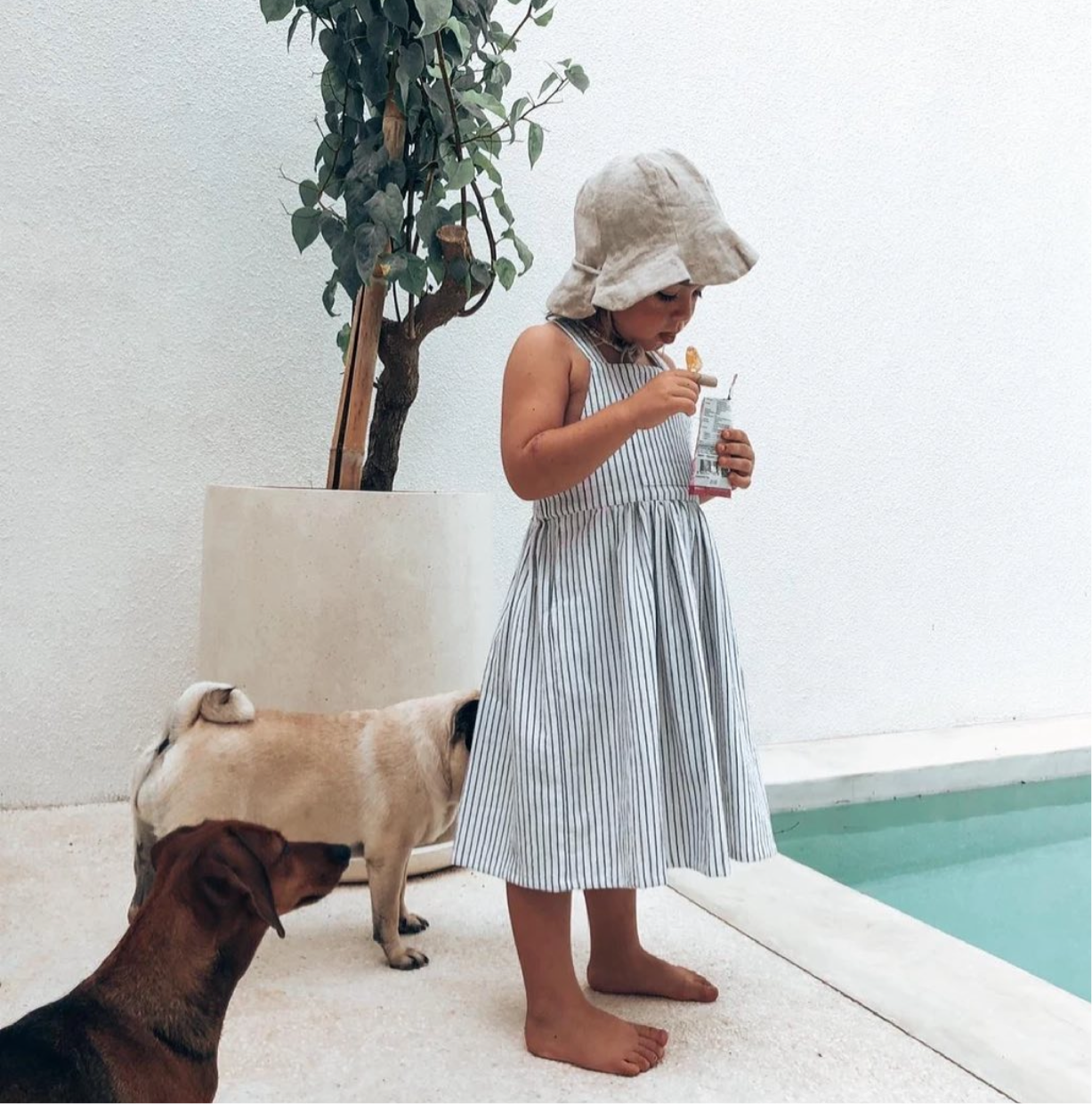 apron stripe dress