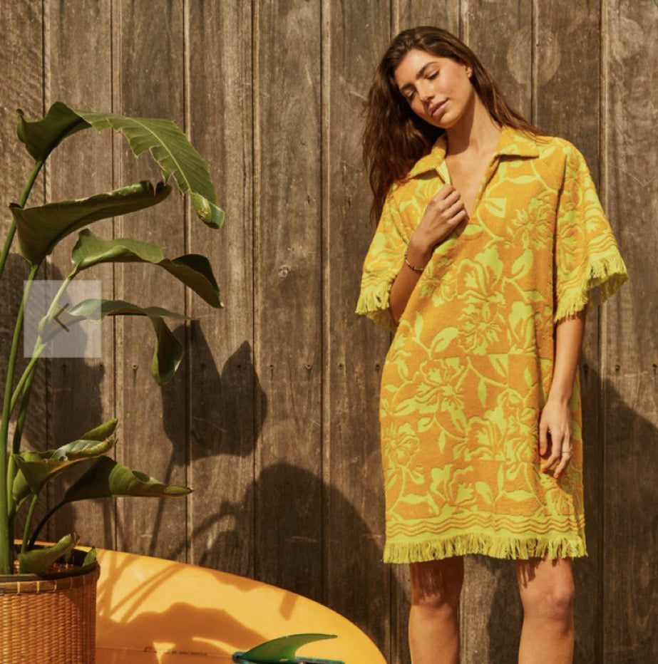 Woman’s terry towelling cover up - Yellow