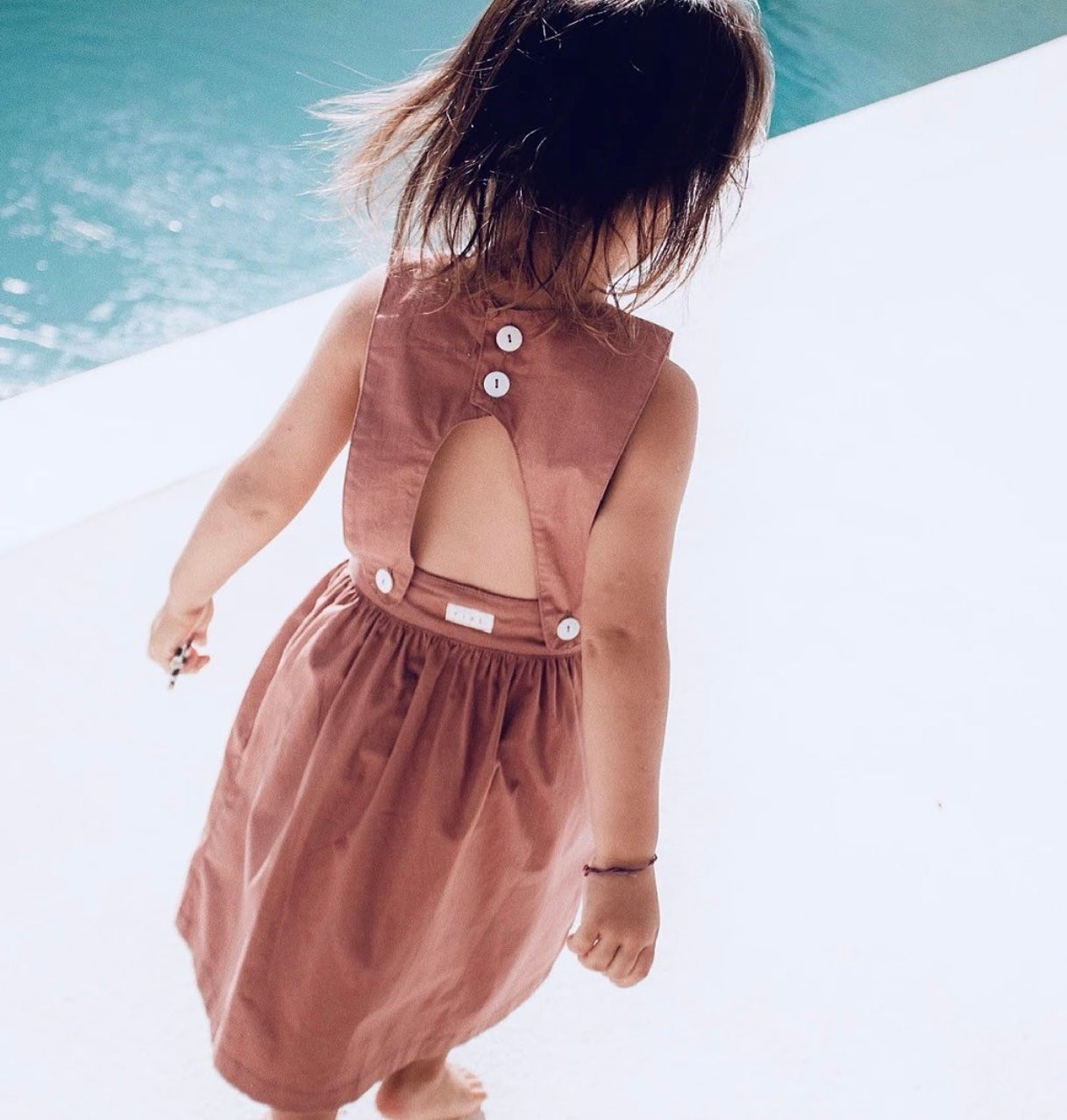 U back dress in dusty rose