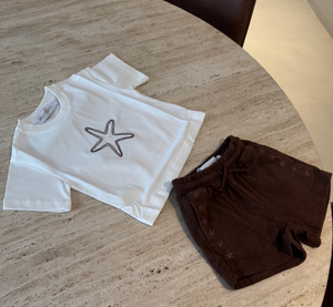 sea star tee with terry short set