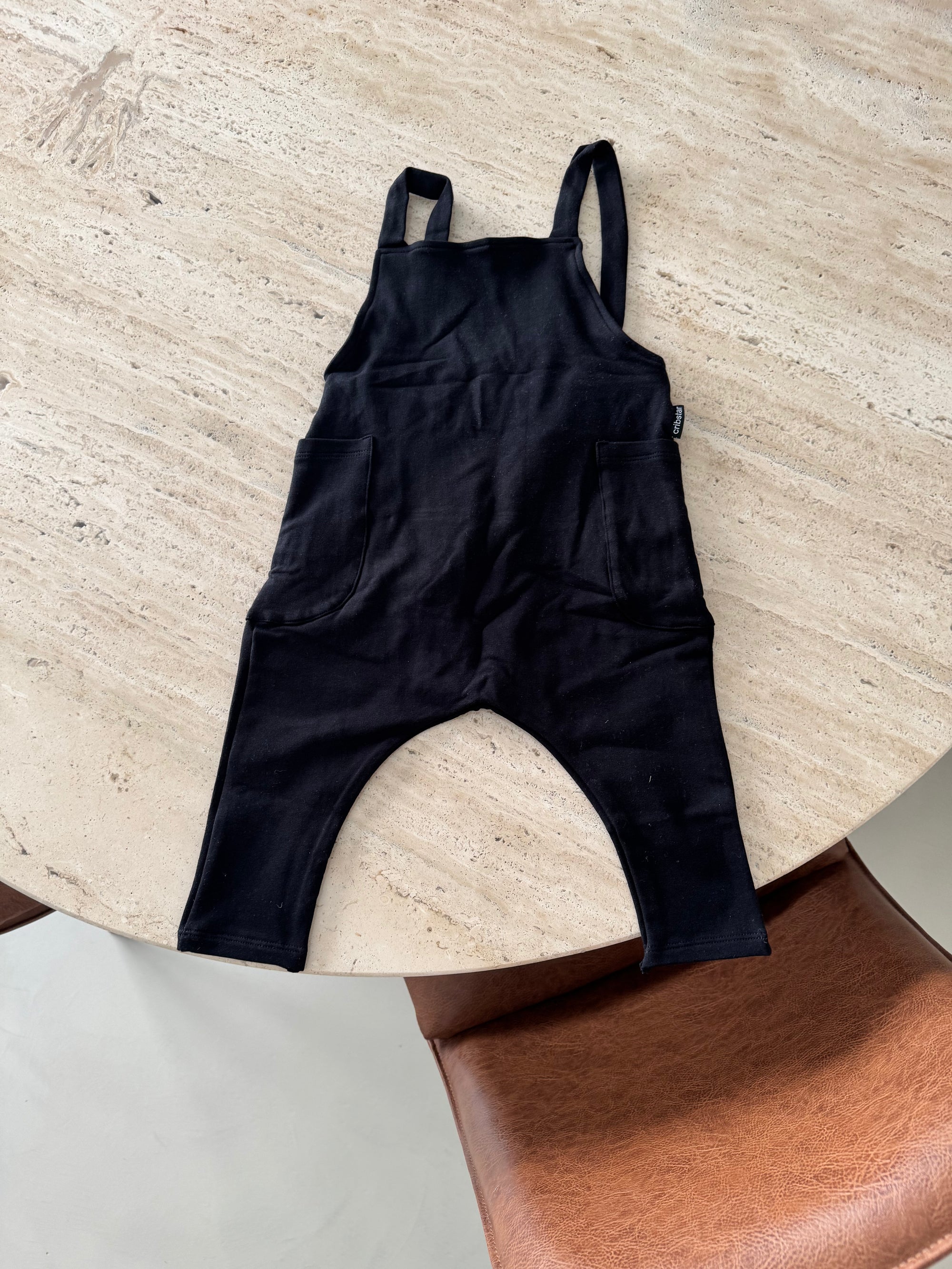 black overalls