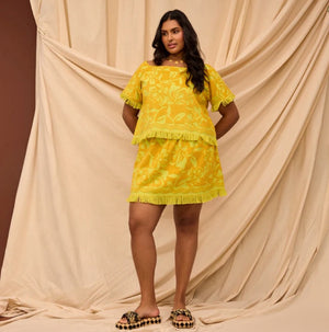 woman’s terry towelling skirt - Yellow