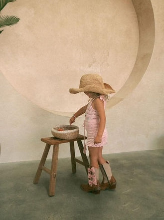 Cherries crochet set of 3 body suit, skirt and bandana