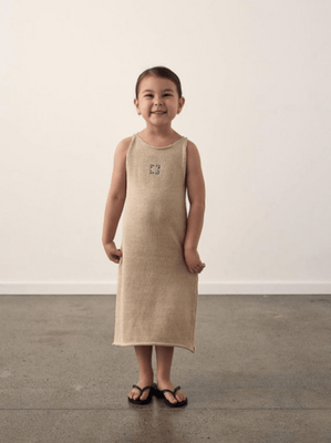 Knit dress in Oat