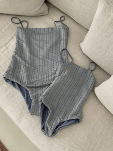 Light blue bubble one piece