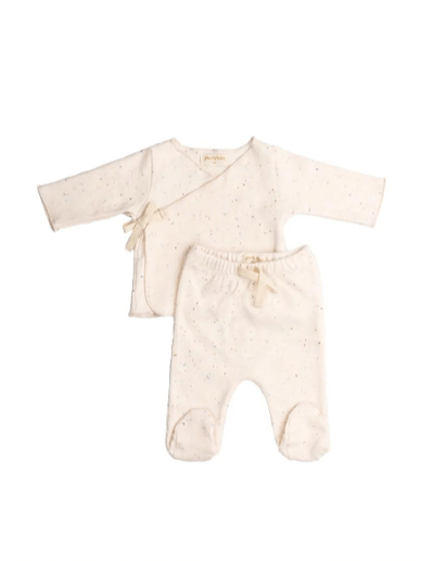 Organic cotton set in ivory pink