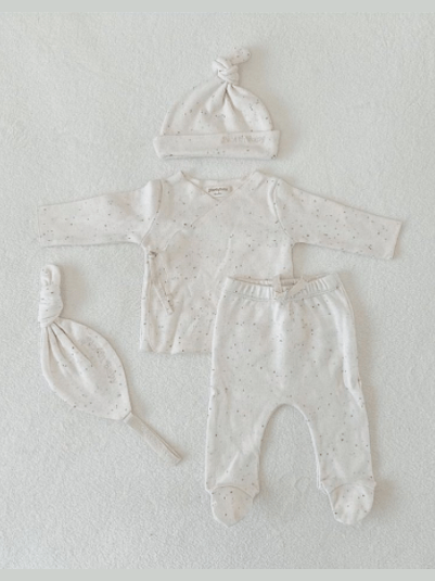 Organic cotton set in white milk