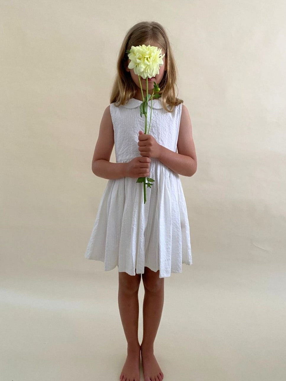 Sunday dress in natural stripe