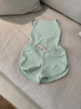 Swim short in green stripes