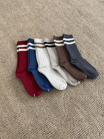 Vintage stripes socks pack of 6 colors